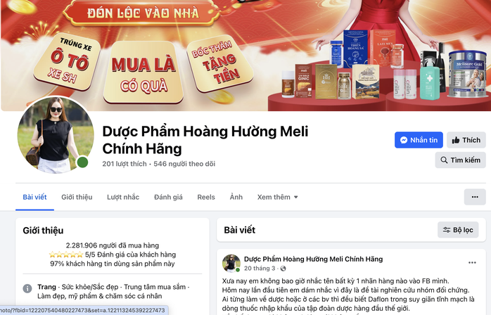 yeu-cau-xu-ly-fanpage-duoc-pham-hoang-huong-meli-chinh-hang-quang-cao-gay-hieu-lam